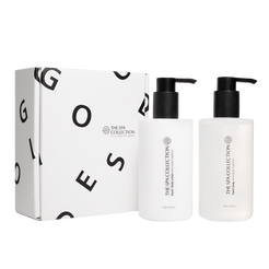 White gift box with luxurious hand and body lotion in lemongrass fragrance with 310ml bottles by The Spa Collection