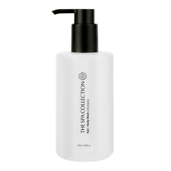 Eco-conscious hair and body wash with Lemongrass (310ml) by The Spa Collection in a minimal, white and aesthetic bottle